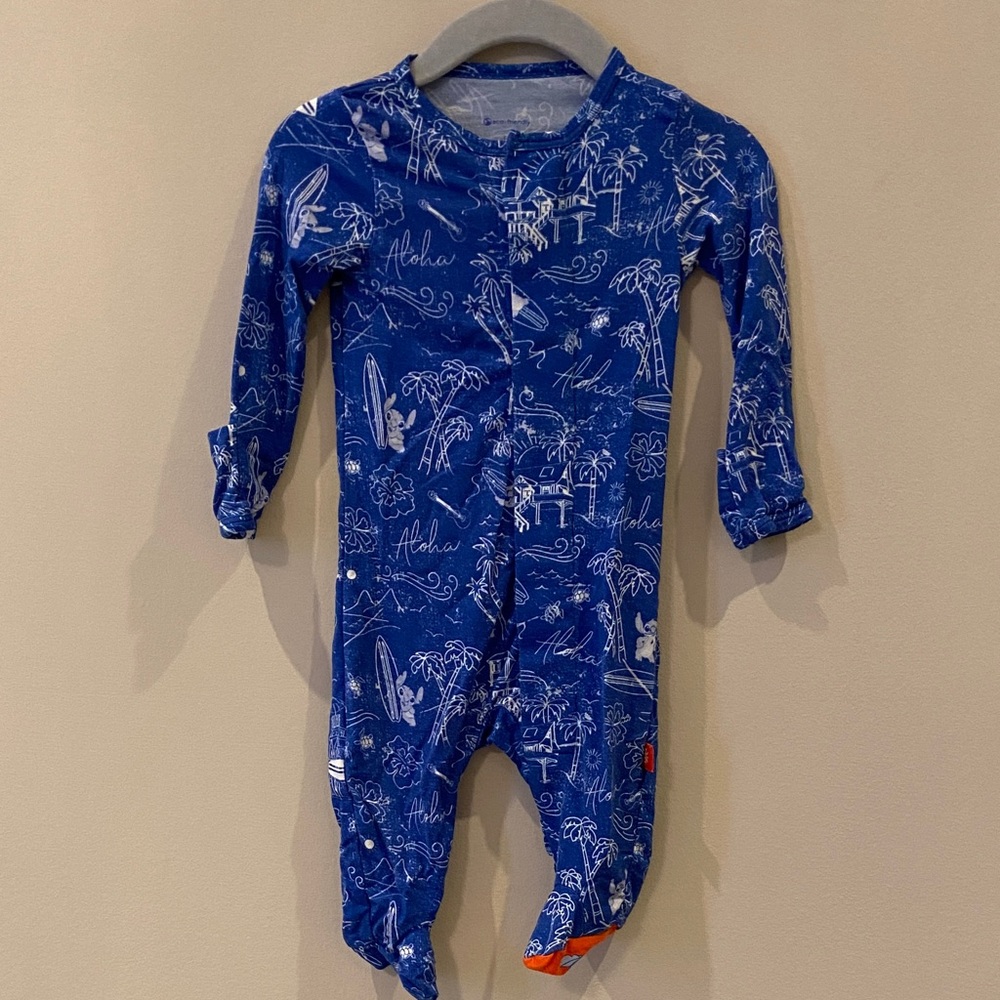 Magnetic Me Blue Lilo and Stitch pattern onesie